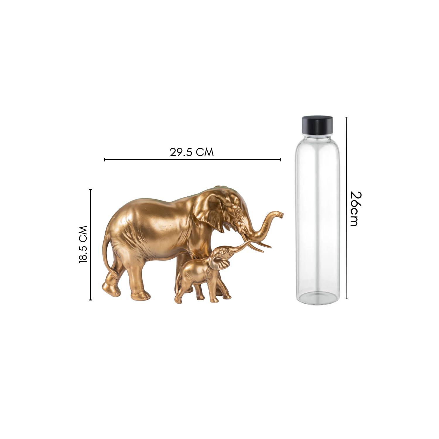 Nestasia Mother and Baby Elephant Decor - Aesthetic Room Decor, Bedroom Decoration Items, Decorative Items for Home, Gold