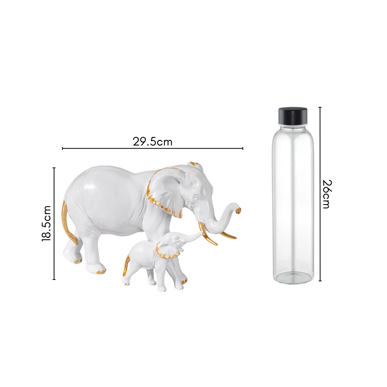 Nestasia Mother and Baby Elephant Decor - Aesthetic Room Decor, Bedroom Decoration Items, Decorative Items for Home, Gold