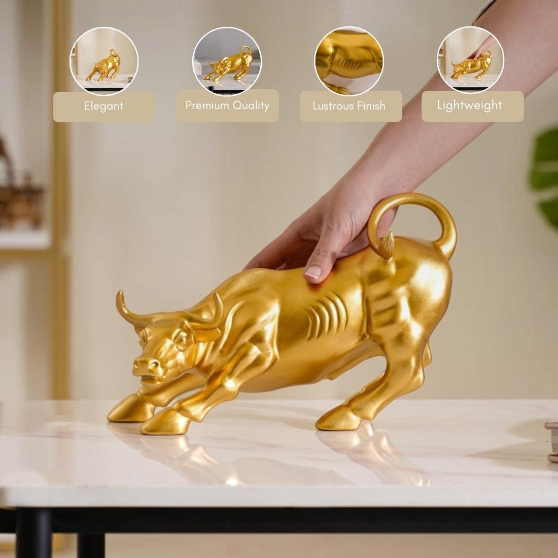 Nestasia Mother and Baby Elephant Decor - Aesthetic Room Decor, Bedroom Decoration Items, Decorative Items for Home, Gold