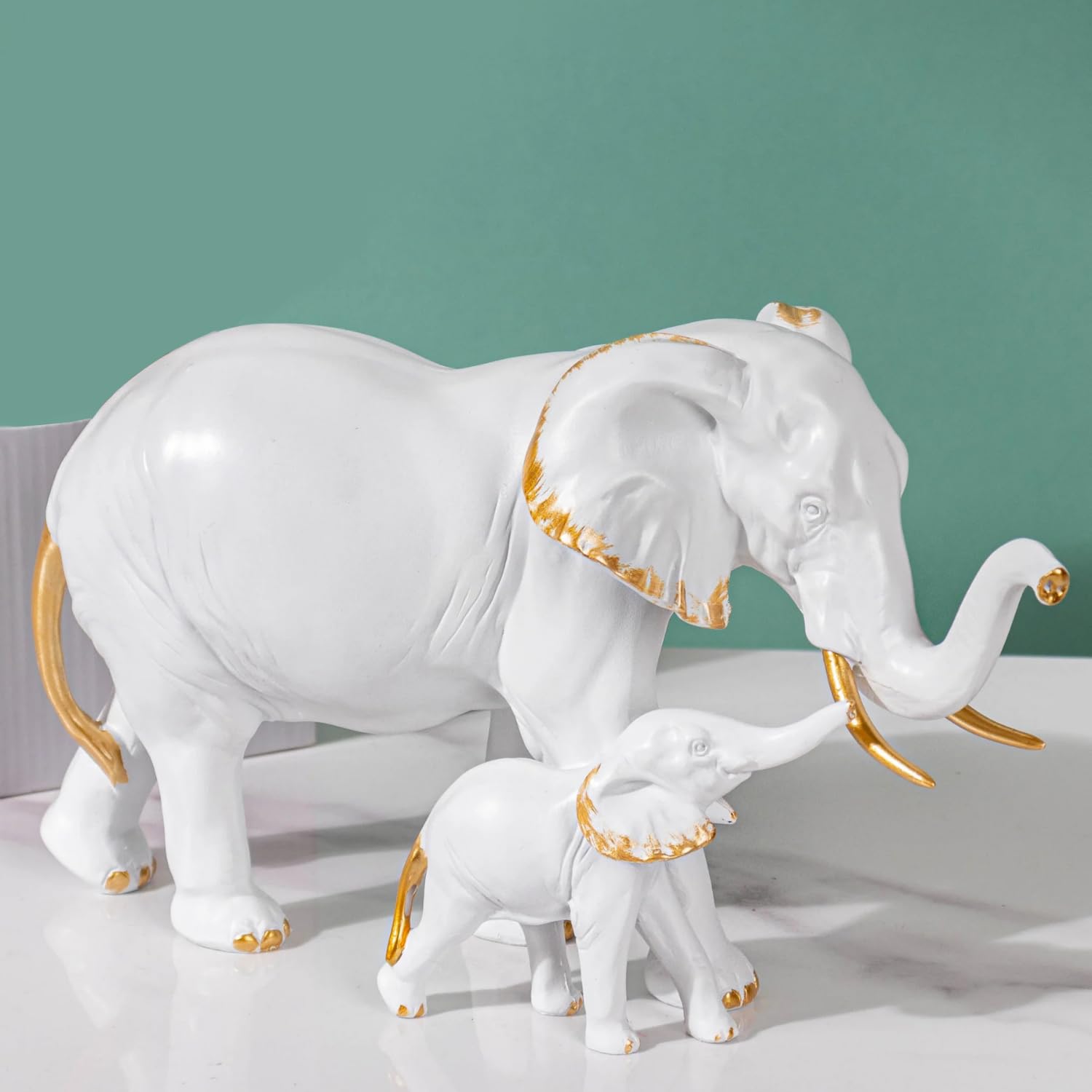 Nestasia Mother and Baby Elephant Decor - Aesthetic Room Decor, Bedroom Decoration Items, Decorative Items for Home, Gold