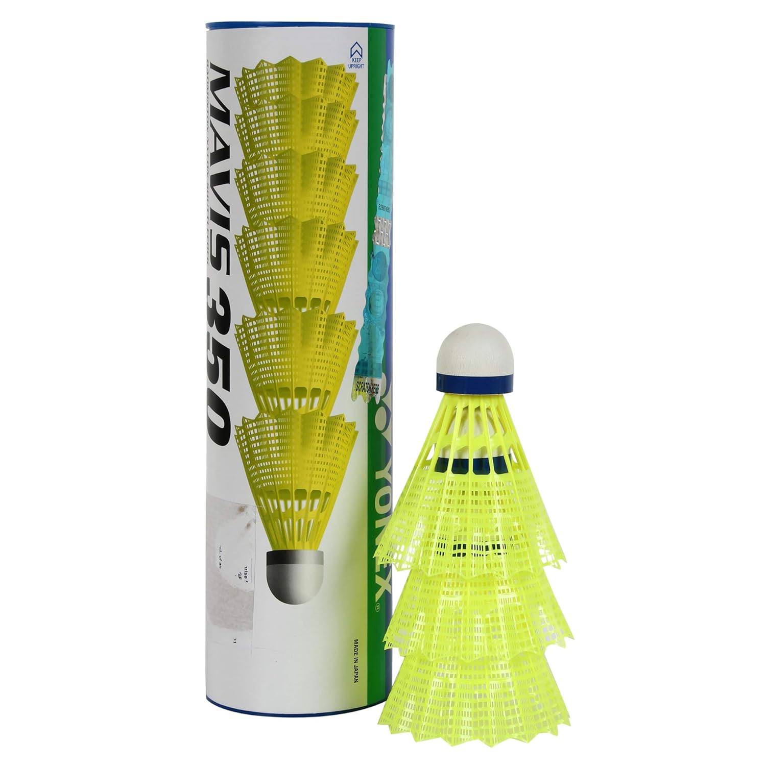 Yonex Mavis 350 Green Cap Nylon Shuttlecock (Yellow)