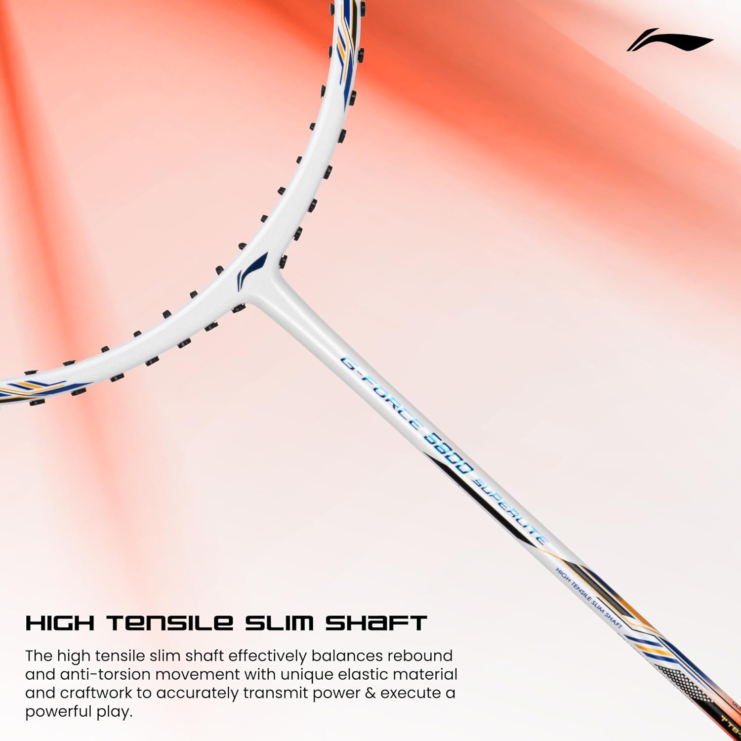 Li-Ning G-Force 5k Superlite Badminton Racket with Full Cover | 78 Grams | Max Tension : ≤30 lbs | Enhanced Control, Fast Swing Speed & Aero Frame Tech
