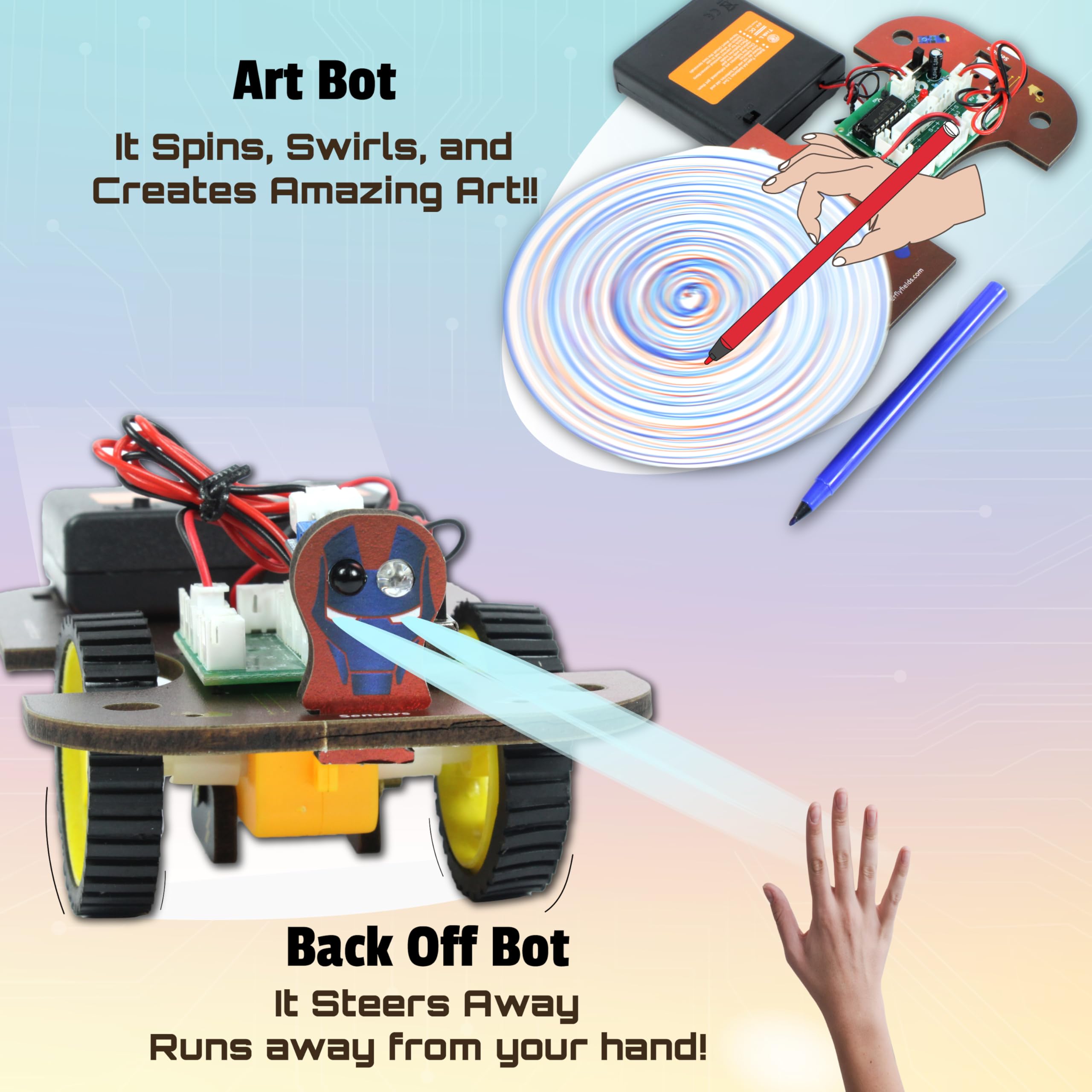 Butterfly EduFields 5in1 STEM Robotics kit | Robotics Kits for Kids Ages 8 9 10 11 12 Years Old Boys Girls | Electronics Sensor Toy Modules | No Coding Required | Birthday Gift for Kids Ages 8+