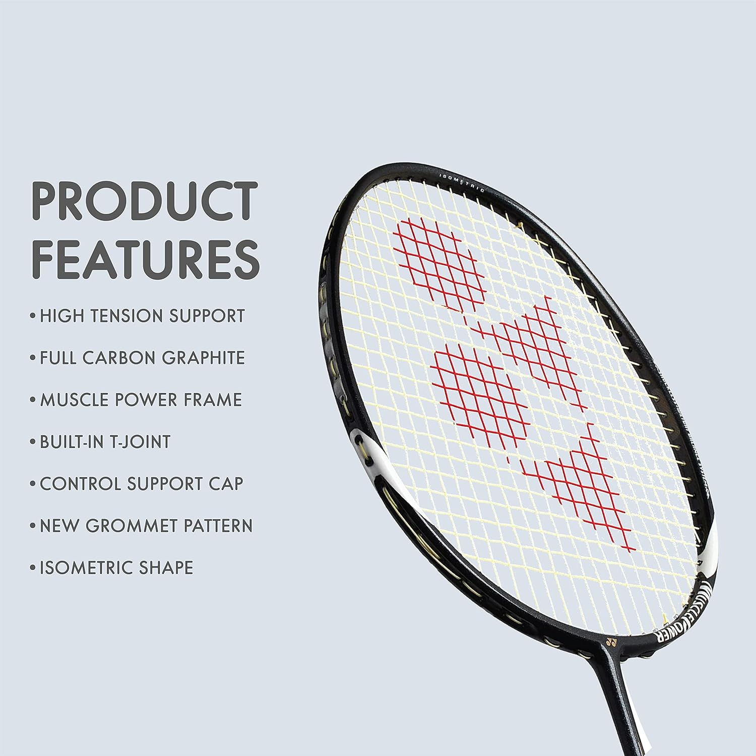 YONEX Muscle Power 29 Carbon Graphite Strung Badminton Racquet ( Black/White , G4 , 85-92 grams , 24 pounds )
