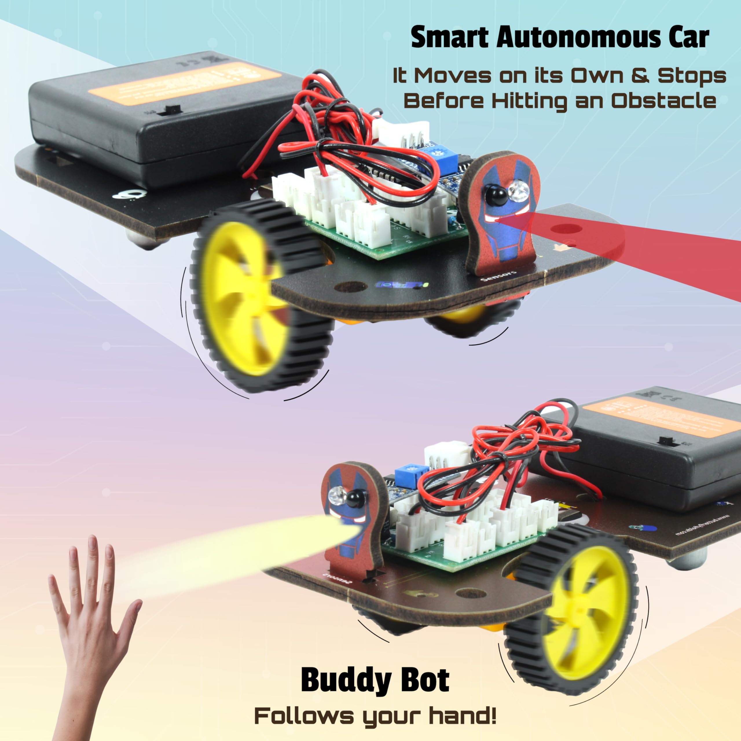 Butterfly EduFields 5in1 STEM Robotics kit | Robotics Kits for Kids Ages 8 9 10 11 12 Years Old Boys Girls | Electronics Sensor Toy Modules | No Coding Required | Birthday Gift for Kids Ages 8+